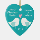 Unsere erste Weihnachtszusammen Keramikornament (Rechts)