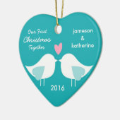 Unsere erste Weihnachtszusammen Keramikornament (Links)