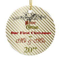 Unsere erste Weihnachtszusammen Retro Verzierung