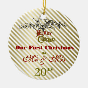 Unsere erste Weihnachtszusammen Retro Verzierung Keramik Ornament