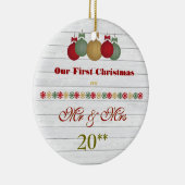 Unsere erste Weihnachtszusammen Retro Verzierung Keramikornament (Rechts)