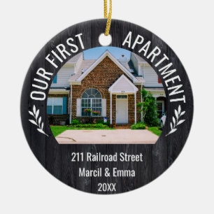 Unsere erste Wohnung 2021 Individuelle Name & 2 Fo Keramik Ornament