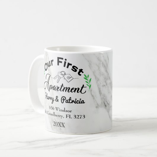 Unsere erste Wohnung 2021 Individuelle Namen & Ans Kaffeetasse (Vorderseite Links)