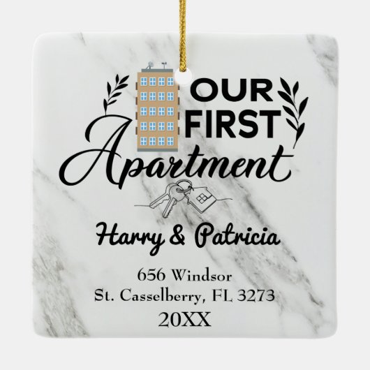 Unsere erste Wohnung 2022 Individuelle Namen & Ans Keramikornament (Rückseite)