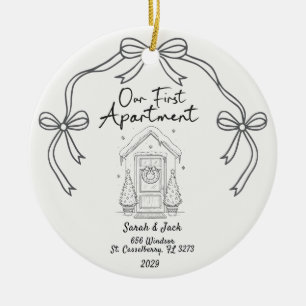 Unsere erste Wohnung Benutzerdefiniertes Jahr und Keramik Ornament