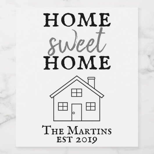 UNSERE ERSTE ZUHAUSE / Hochzeitsgeschenk / neue Zu Weinetikett (Einzelnes Label)