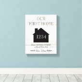 Unsere erste Zuhause Housewarming Leinwanddruck (Insitu (Holzboden))