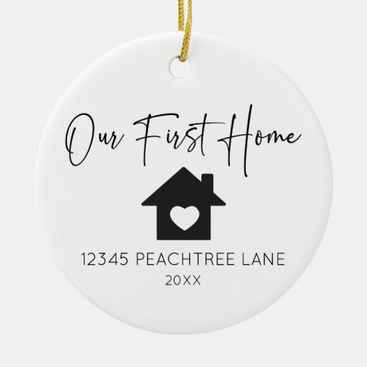Unsere erste Zuhause Housewarming New House 1st Zu Keramik Ornament (Vorne)