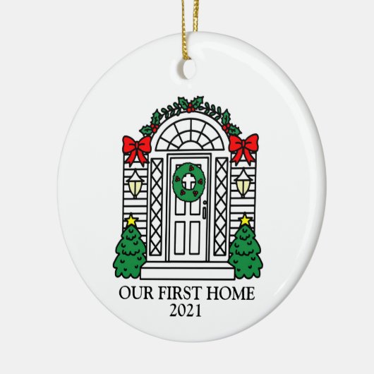 UNSERE ERSTE ZUHAUSE KERAMIK ORNATIONAL PERSONALIS KERAMIK ORNAMENT (Links)