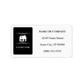 unsere erste Zuhause (Mod schwarz und weiß) Adressaufkleber (Vorne)