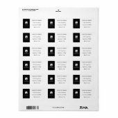 unsere erste Zuhause (Mod schwarz und weiß) Adressaufkleber (Vorne)