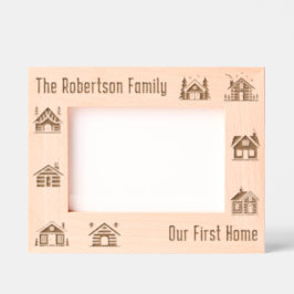 Unsere erste Zuhause neue Haus Custom Family Name  Geätzte Rahmen