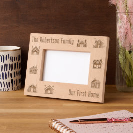 Unsere erste Zuhause neue Hausfamilie Name 6x4 Geätzte Rahmen