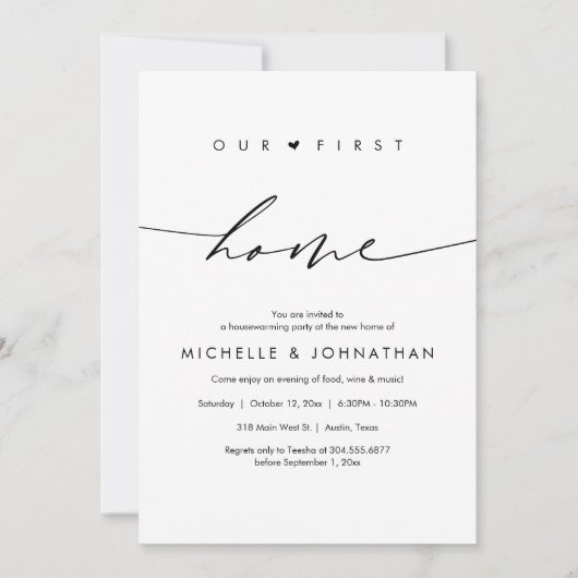 Unsere erste Zuhause, Party-Feier Einladung (Vorderseite)