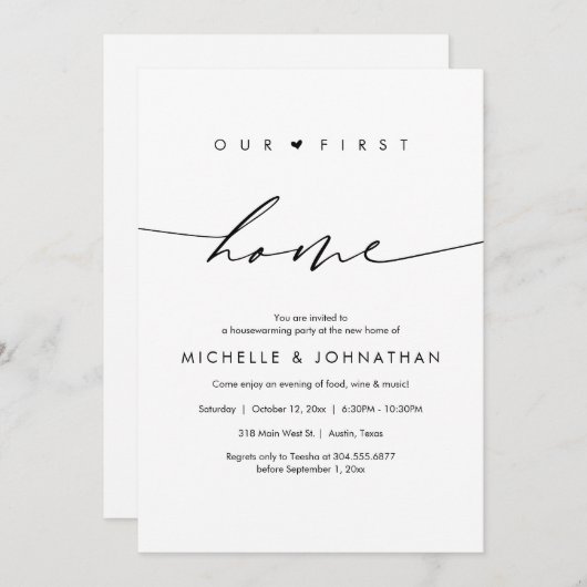 Unsere erste Zuhause, Party-Feier Einladung (Vorne/Hinten)