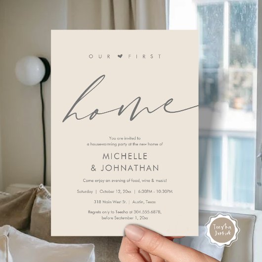 Unsere erste Zuhause, Party-Feier Einladung