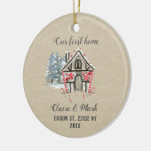 Unsere erste Zuhause rustikale Kraftzeichenschmuck Keramik Ornament (Links)