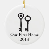 Unsere erste Zuhause-Verzierung Keramikornament (Hinten)