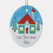 Unsere erste Zuhause Weihnachten Keramikornament (Rechts)