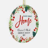 Unsere erste Zuhause Weihnachtsverzierung Keramikornament (Rechts)