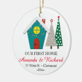 Unsere erste Zuhause Weihnachtsverzierung - Keramikornament (Links)