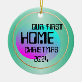 Unsere erste Zuhause zitiert digitales, modernes I Keramik Ornament