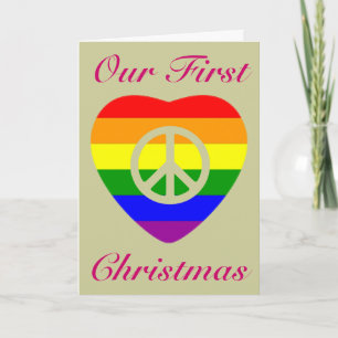 UNSERE ERSTEN CHRISTMAS VERHEIRATET GAY COUPLE FEIERTAGSKARTE