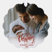 Unsere ersten Eltern für Mama und Papa Ornament Karte (Vorderseite)