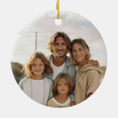 Unsere ersten Ferien neue Zuhause Rustic Chic Lux  Keramik Ornament (Hinten)