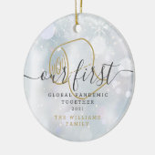 Unsere ersten globalen Pandemie-Urlaub-Fun-Schneef Keramik Ornament (Links)