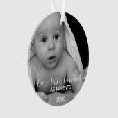 Unsere ersten Hanukkah-Eltern handgeschriebenes Fo Ornament (Vorderseite)