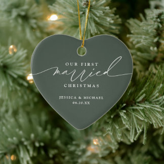 Unsere ersten Verheirateten Weihnachten neu Keramik Ornament