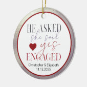 Unsere ersten Verlobten Weihnachten Keramik Ornament (Links)