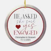 Unsere ersten Verlobten Weihnachten Keramik Ornament (Hinten)