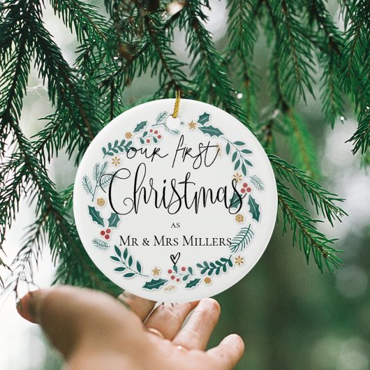 Unsere ersten Weihnachten 2025 Neuverheiratet Mr. Keramik Ornament