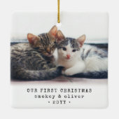 Unsere ersten Weihnachten 2 Katzen oder irgendein  Keramikornament (Rückseite)