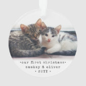 Unsere ersten Weihnachten 2 Katzen oder jedes Haus Ornament (Rückseite)