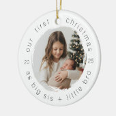 Unsere ersten Weihnachten als Big Sister & Bro Sim Keramik Ornament (Links)