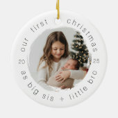 Unsere ersten Weihnachten als Big Sister & Bro Sim Keramik Ornament (Hinten)