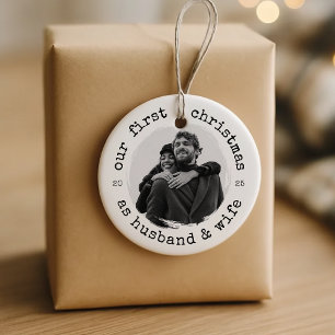 Unsere ersten Weihnachten als Ehemann & Ehefrau -  Keramik Ornament