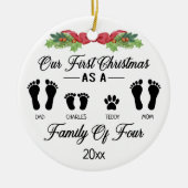 Unsere ersten Weihnachten als eine Familie von vie Keramik Ornament (Vorne)