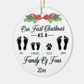 Unsere ersten Weihnachten als eine Familie von vie Keramik Ornament (Links)