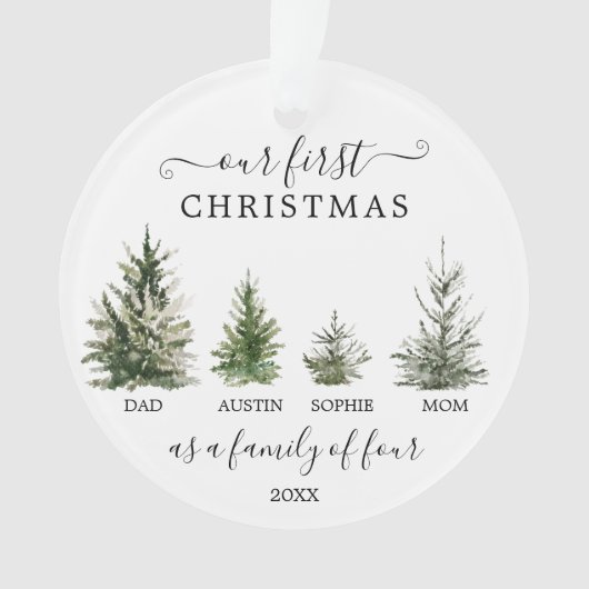 Unsere ersten Weihnachten als eine Familie von vie Ornament (Vorderseite)