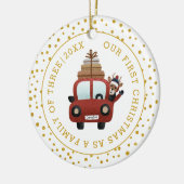 Unsere ersten Weihnachten als Eltern Auto Gold Fot Keramik Ornament (Links)