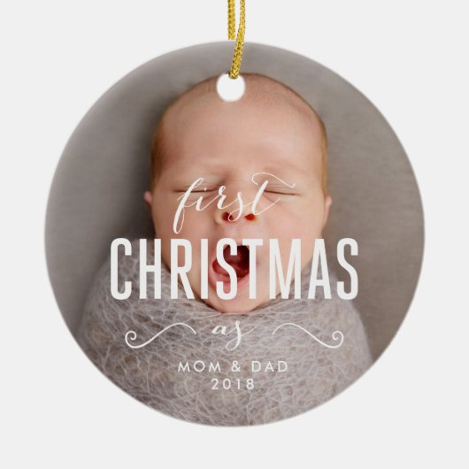 Unsere ersten Weihnachten als Eltern Ornament (Vorne)