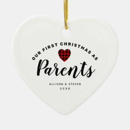 Unsere ersten Weihnachten als Eltern Personalisier Keramik Ornament