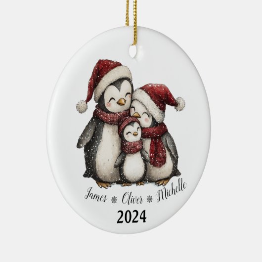Unsere ersten Weihnachten als Familie der drei Pin Keramik Ornament (Rechts)
