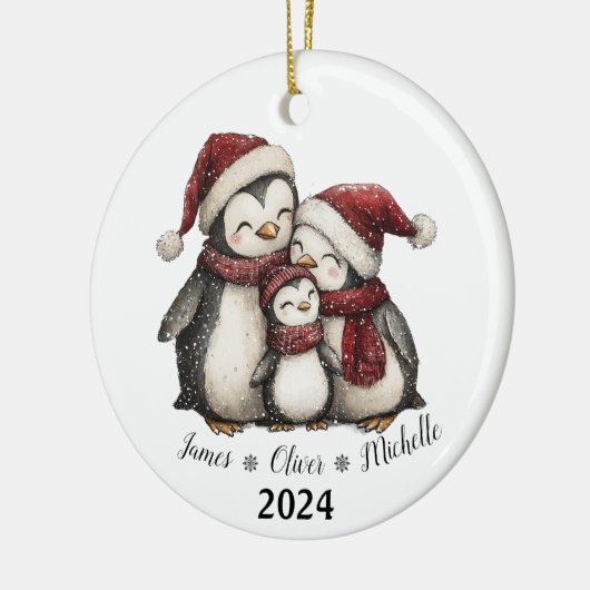 Unsere ersten Weihnachten als Familie der drei Pin Keramik Ornament (Links)