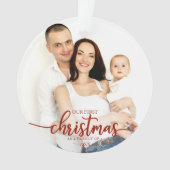 Unsere ersten Weihnachten als Familie von 3 elegan Ornament (Vorderseite)