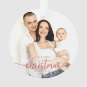 Unsere ersten Weihnachten als Familie von 3 elegan Ornament (Vorderseite)